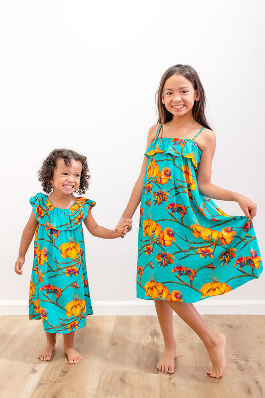 Girls Aloha Dress in Wiliwili