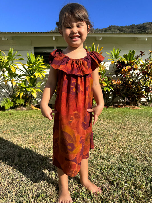 Girls Aloha Dress in Autumn Hau