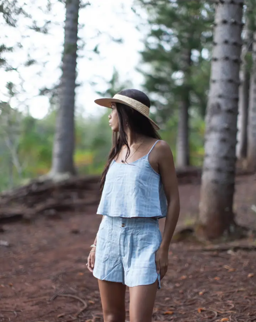 Pikake Palaka Mineral Washed Tencel Shorts