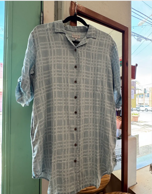 Women's Shirt Dress in Pikake Palaka