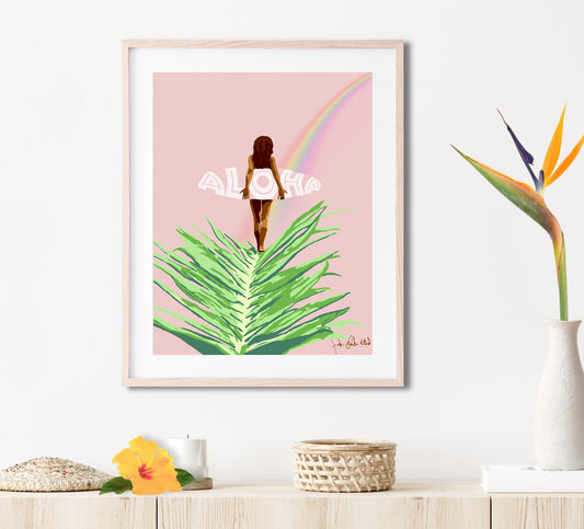 Aloha Rainbow Matted Print