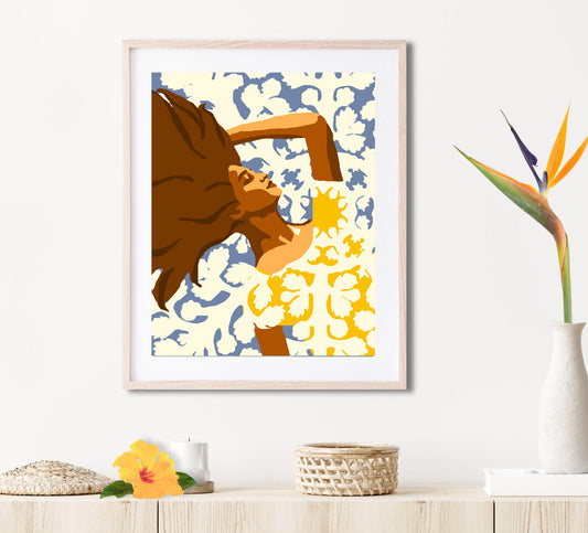Beach Nap Matted Print