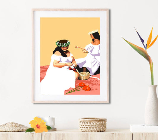Haku wahine Matted Print